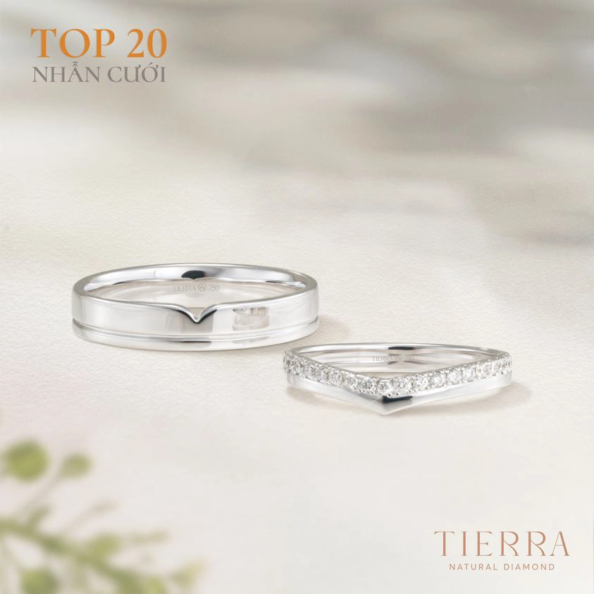 Cặp nhẫn cưới vương miện NCC8003 đầy hiện đại và mới lạ